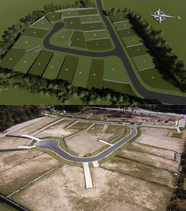 subdivision 3d render and finalised drone shot